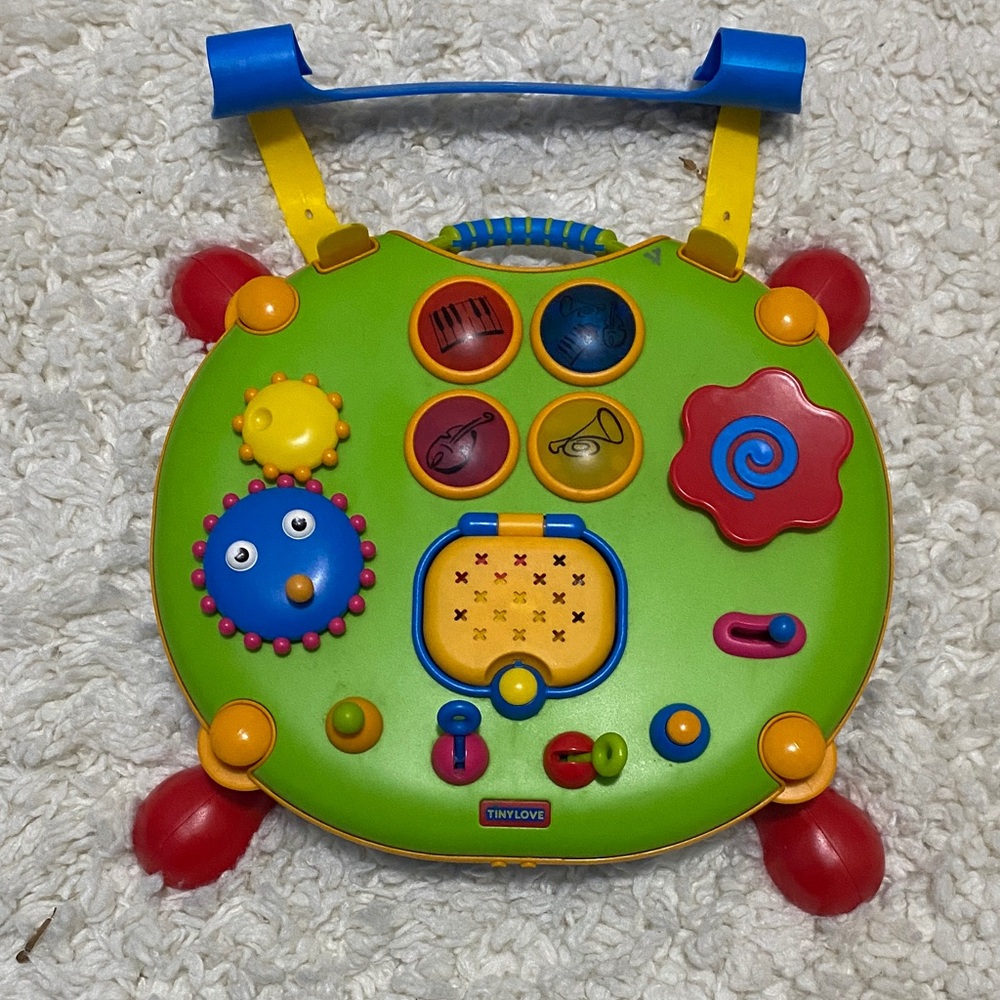 Rare Tiny love developlay baby double sided activity busy board crib toy